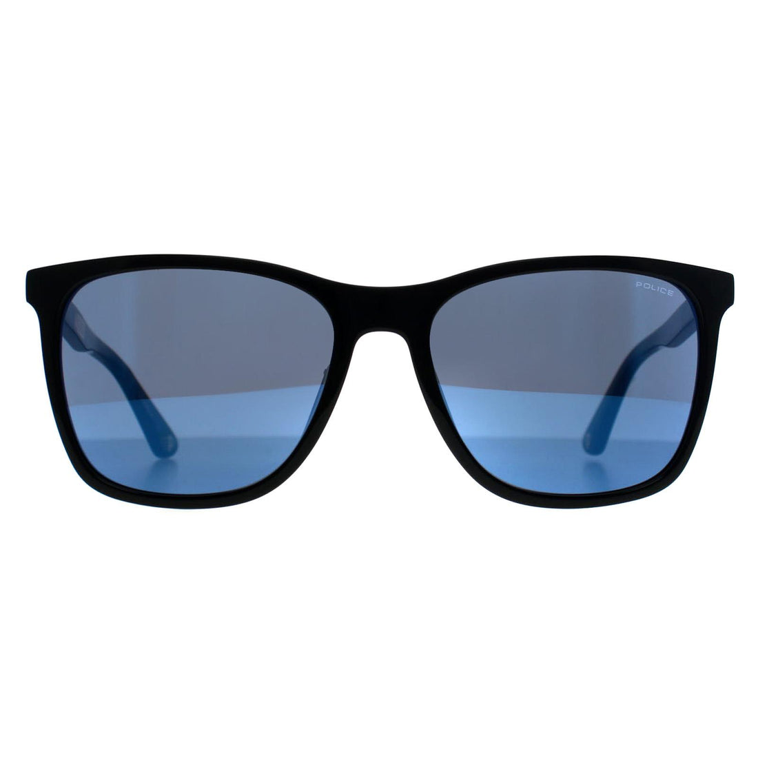 Police Sunglasses SPL872N Origins 1 700B Shiny Black Smoke Mirror Blue
