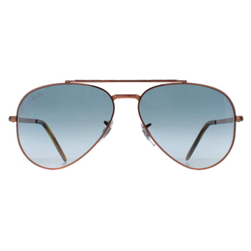 Ray-Ban Sunglasses RB3625 New Aviator 92023F Polished Rose Gold Blue Gradient