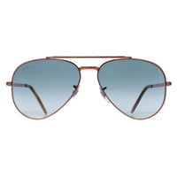 Ray-Ban RB3625 New Aviator Sunglasses Polished Rose Gold Blue Gradient