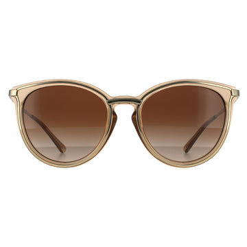 Michael Kors Sunglasses MK1077 101413 Light Gold Brown Transparent Brown Gradient