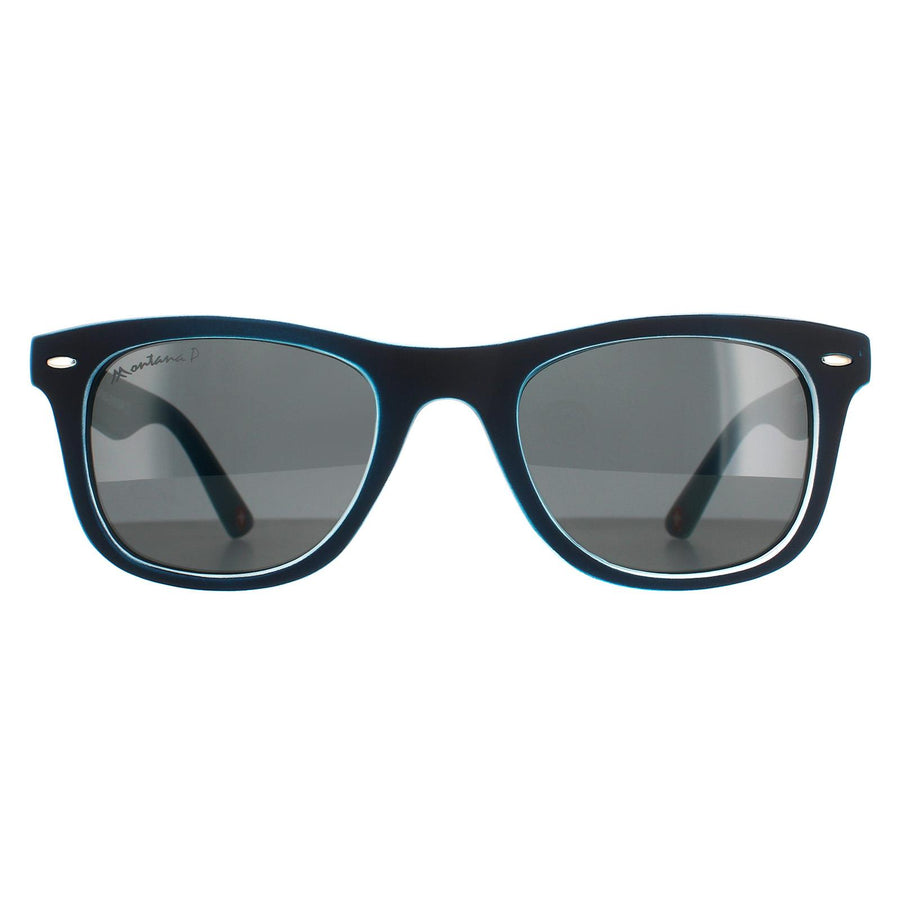 Montana Sunglasses MP41 C Black Blue Rubbertouch Grey Polarized