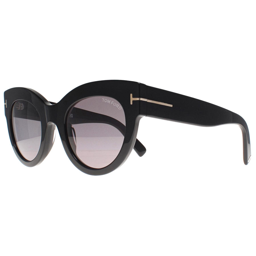 Tom Ford Sunglasses Lucilla FT1063 01C Shiny Black Smoke Mirror