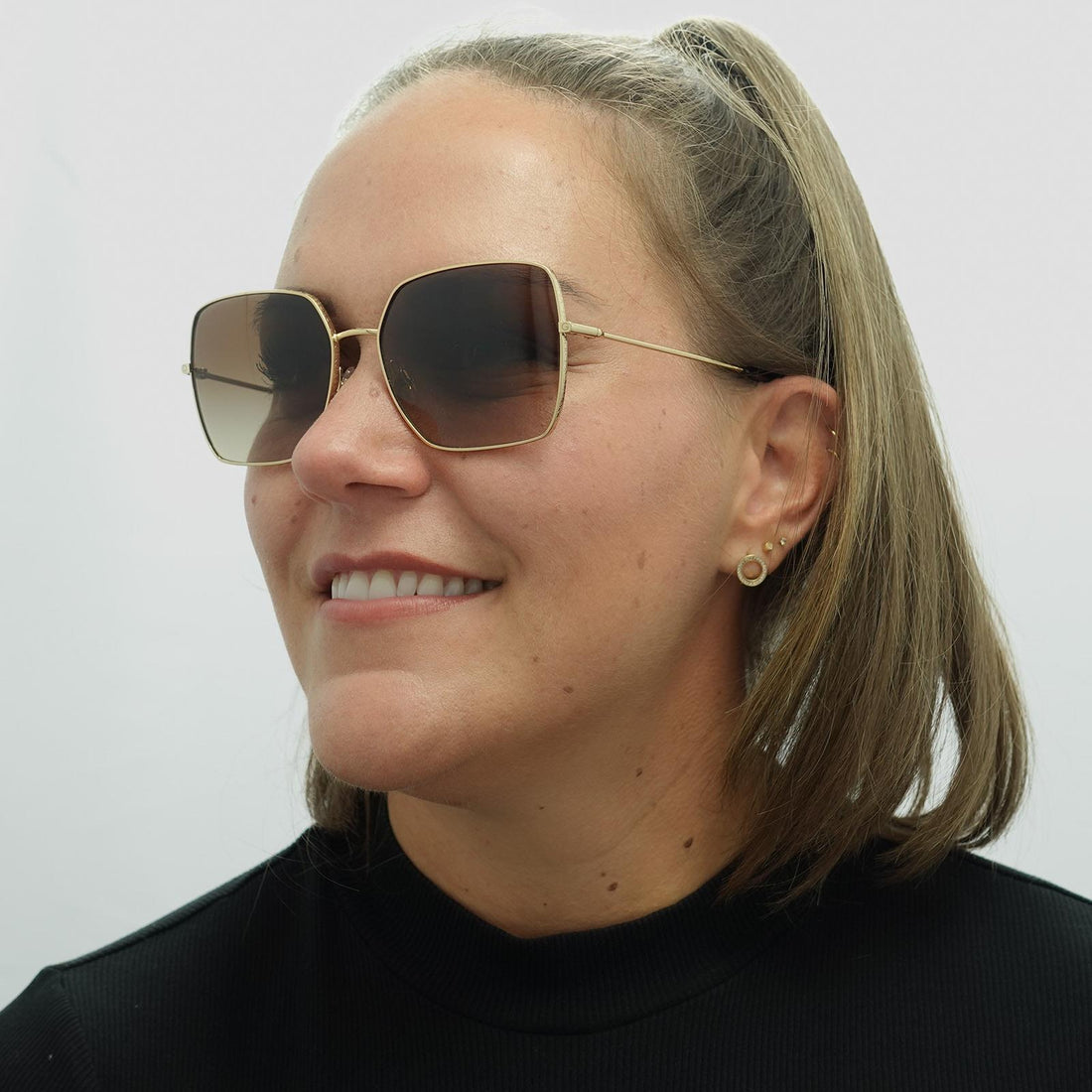 Dolce & Gabbana Sunglasses DG2242 02/13 Gold Dark Brown Gradient