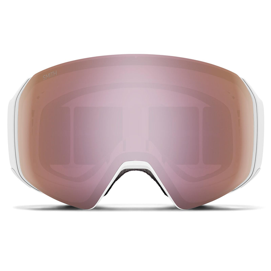 Smith Ski Goggles 4D Mag S 0OR M5 White Chunky Knit ChromaPop Everyday Rose Gold Mirror & CP Storm Rose Flash