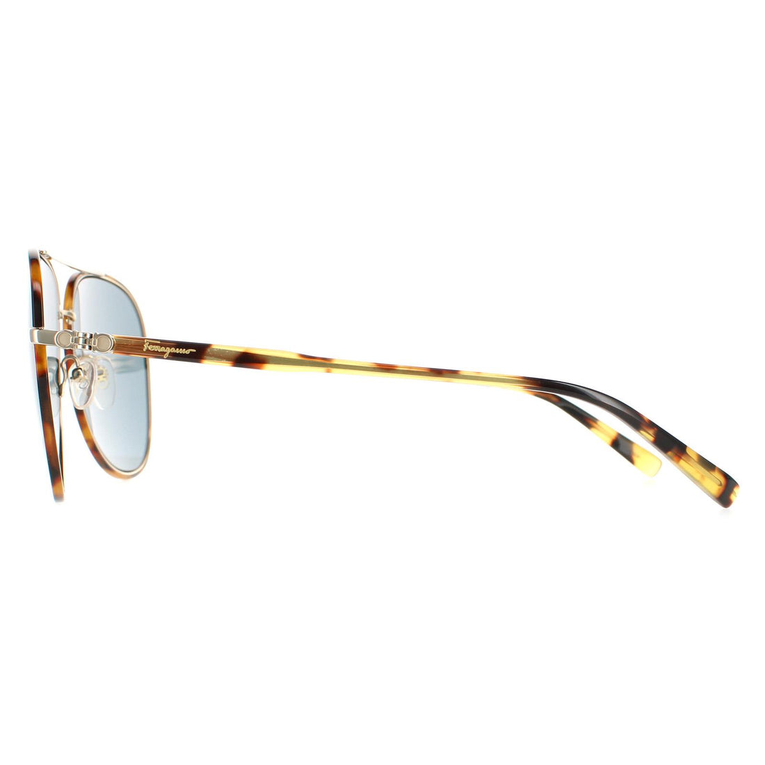 Salvatore Ferragamo Sunglasses SF181S 281 Vintage Tortoise and Shiny Gold Blue