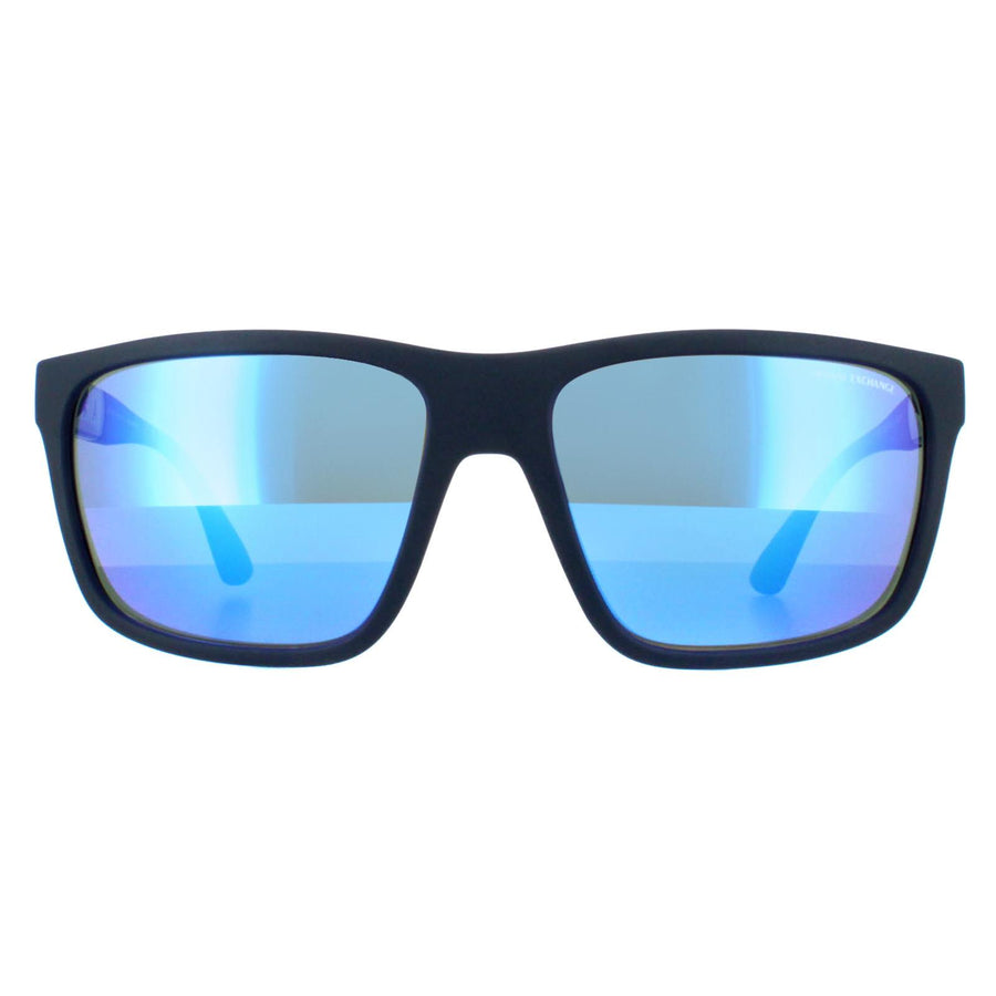 Armani Exchange AX4121S Sunglasses Matte Blue Green Mirror Light Blue
