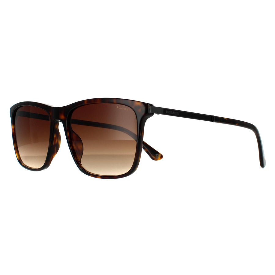 Police Sunglasses SPLA56 Record 1 0722 Shiny Dark Havana Brown Gradient