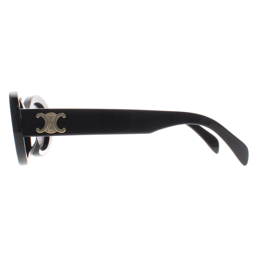 Celine Sunglasses Triomphe CL40194U 01A Shiny Black Smoke Grey