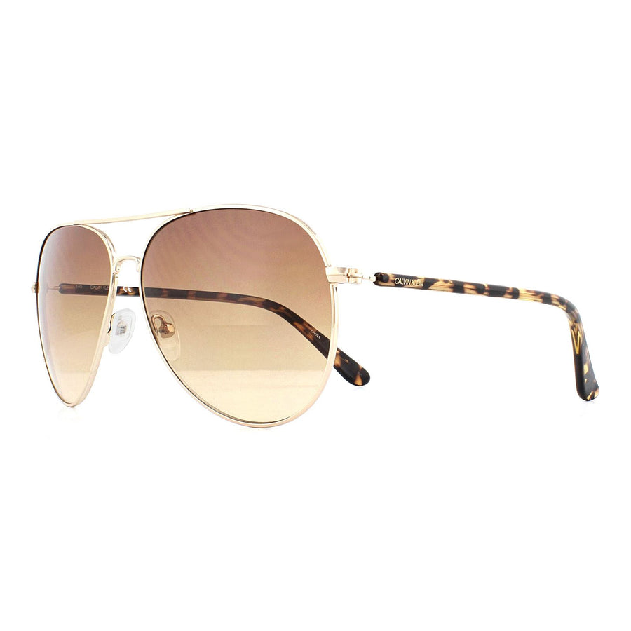 Calvin Klein Sunglasses CK19314S 717 Gold Tortoise Brown Gradient