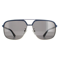 Police Sunglasses SPLA58C Record 3 0579 Matt Palladium and Dark Blue Blue Grey