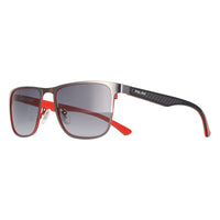 Police Sunglasses SPLN25 Carbonfly 8 0597 Shiny Gunmetal with Red Smoke Gradient