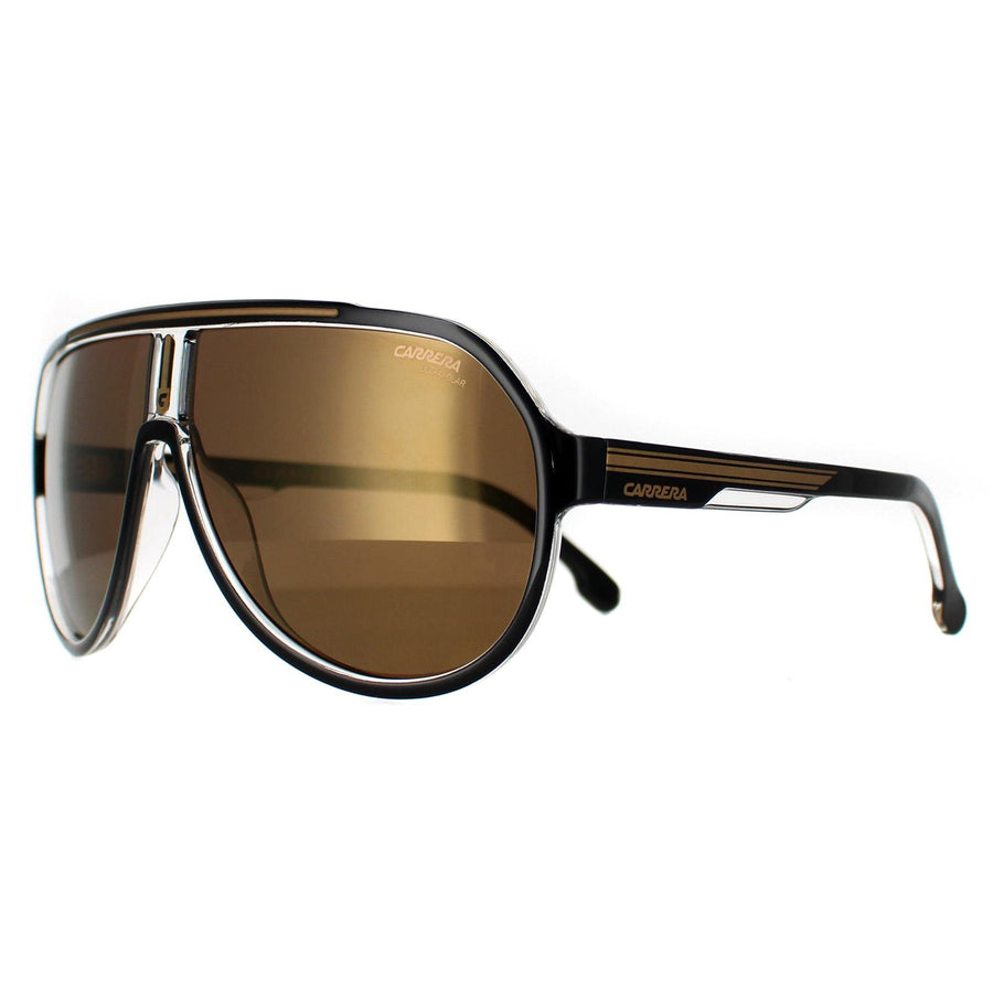 Carrera Sunglasses 1057/S 2M2 YL Black Gold Gold High Contrast Polarized Antireflex
