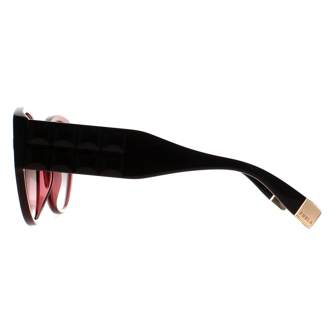 Furla Sunglasses SFU784 0AFD Transparent Deep Raspberry Pink Brown Gradient Pink