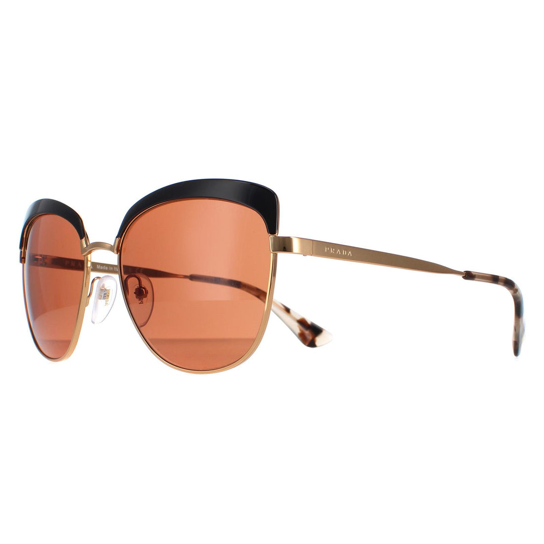 Prada Sunglasses PR51TS LAX6N0 Antique Gold Black Brown