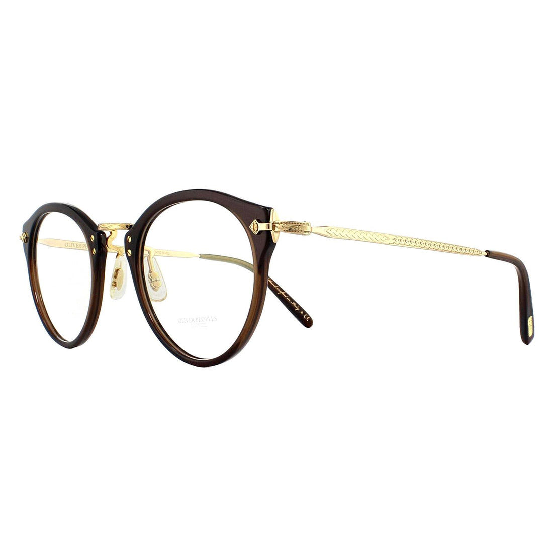 Oliver Peoples Glasses Frames OP-505 OV5184 1625 Washed Dark Brown and 18k Gold Plated 47mm