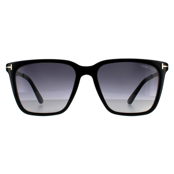 Tom Ford Sunglasses Garrett FT0862 01B Shiny Black Blue Grey Gradient