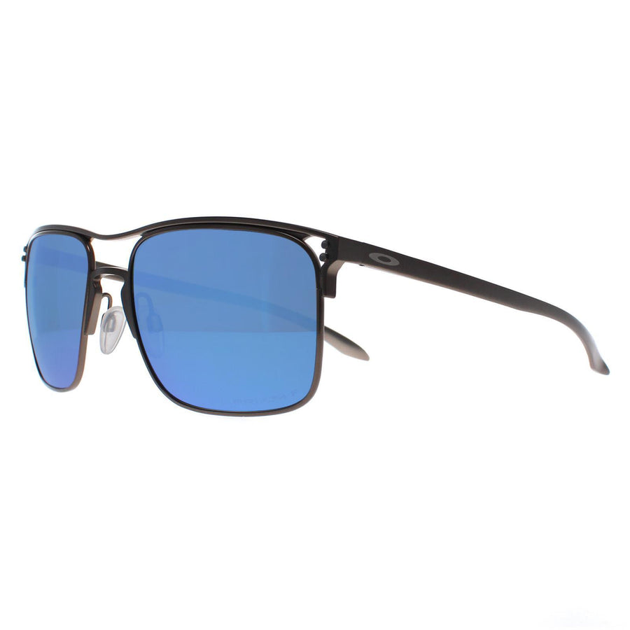 Oakley Sunglasses Holbrook TI OO6048-04 Matte Gunmetal Prizm Sapphire Polarized