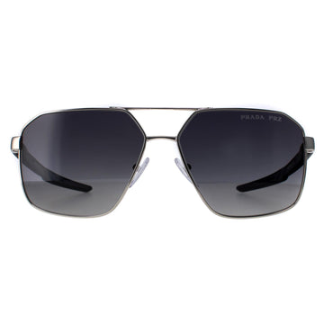 Prada Sport Sunglasses PS55WS 1BC06G Silver Grey Gradient Polarized