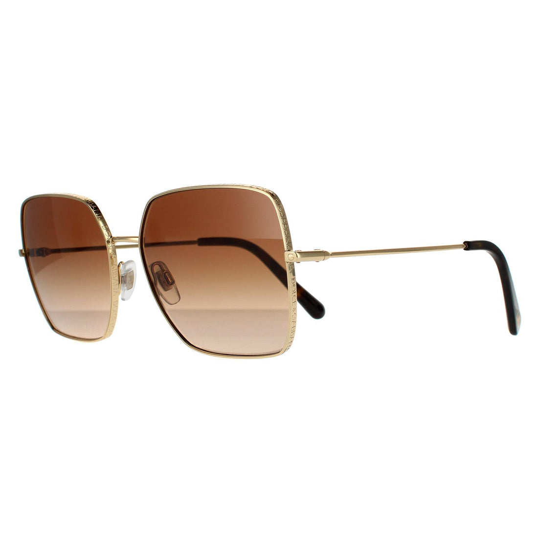 Dolce & Gabbana Sunglasses DG2242 02/13 Gold Dark Brown Gradient