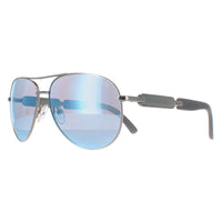 Guess Sunglasses GU7295 06X Shiny Dark Nickeltin Blue Mirror