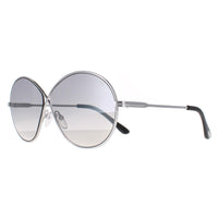 Tom Ford Sunglasses 0564 Rania 02 18C Shiny Rodium Smoke Grey Mirror