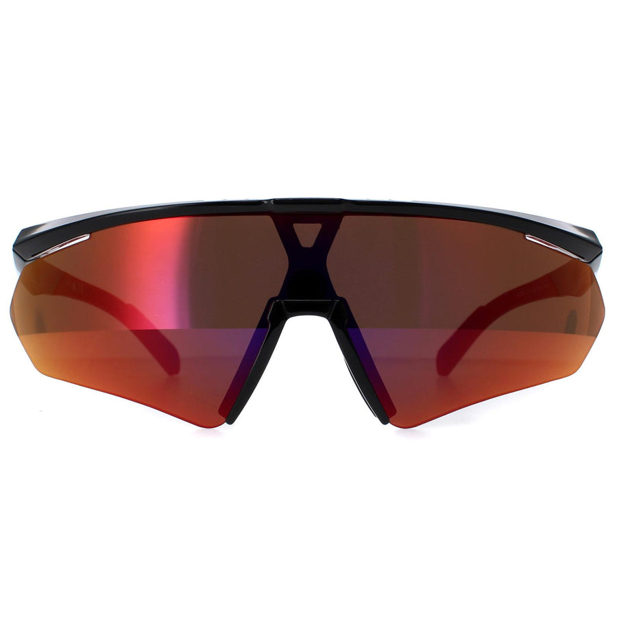 Adidas SP0027 Sunglasses Matte Black Contrast Mirror Red