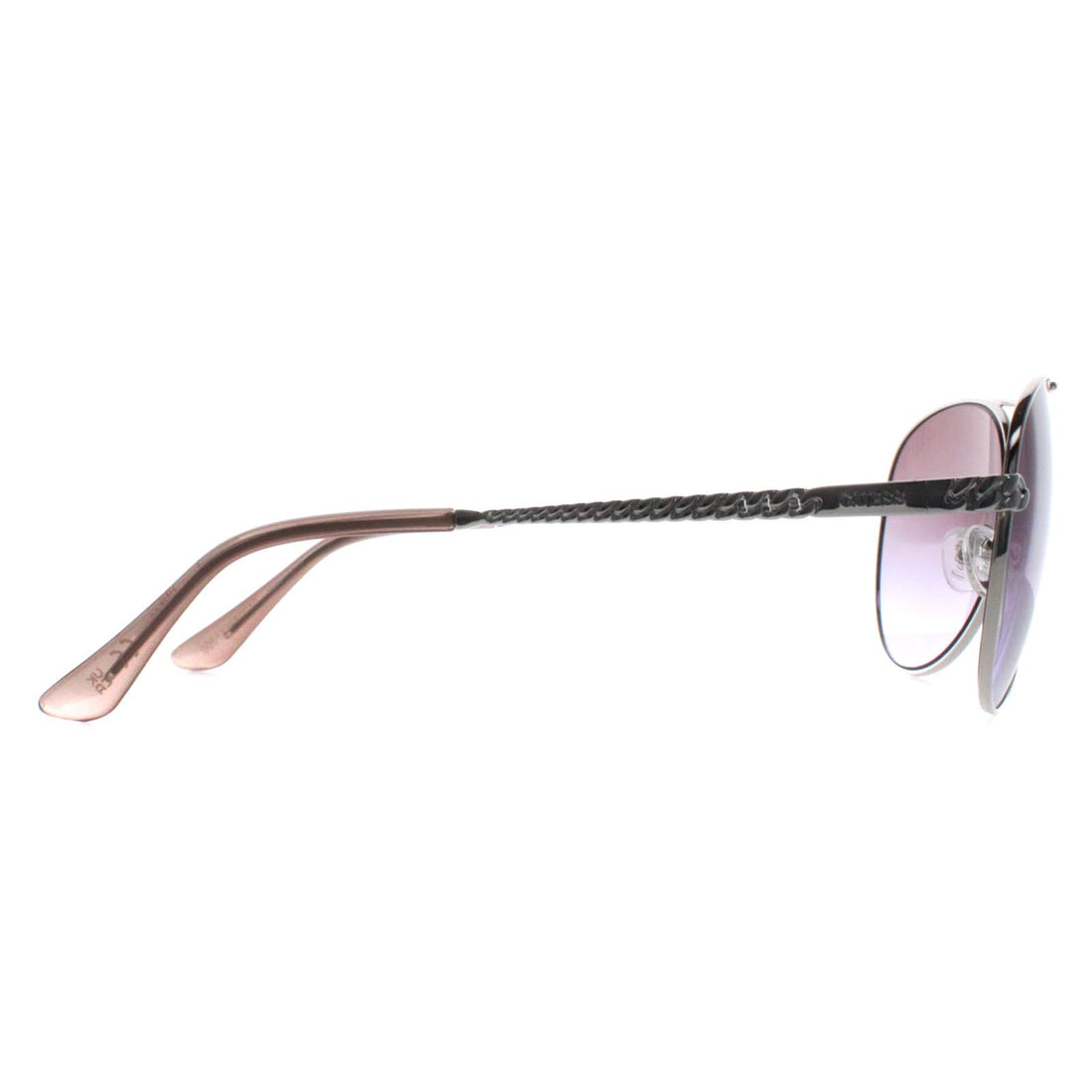 Guess Sunglasses GU7470-S 10Z Shiny Silver With Crystal Stones Violet Gradient