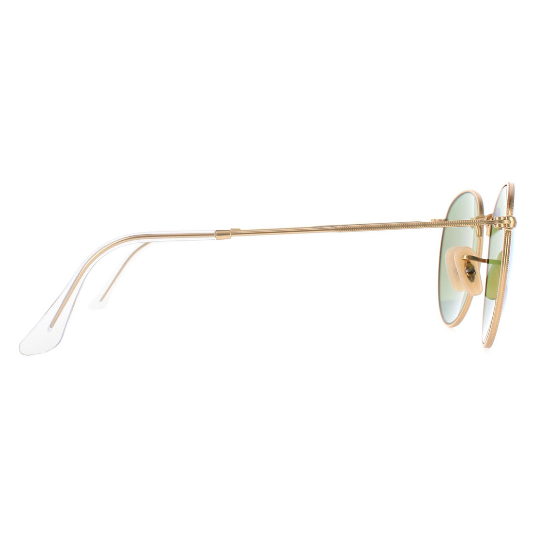 Ray-Ban Sunglasses Round Metal 3447 112/4L Gold Blue Polarized Flash Mirror