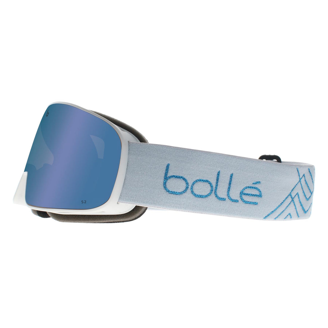 Bolle Ski Goggles Nevada Small 22038 Matte White Metallic Blue Azure