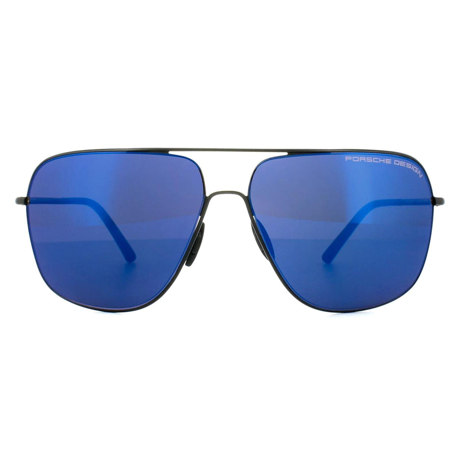 Porsche Design Sunglasses P8607 A V279 Black Dark Blue Mirror