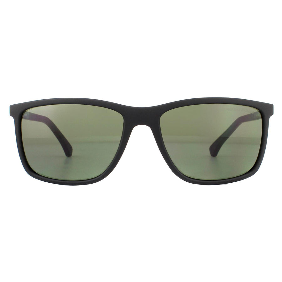 Emporio Armani Sunglasses EA4058 56539A Rubber Black Green Polarised