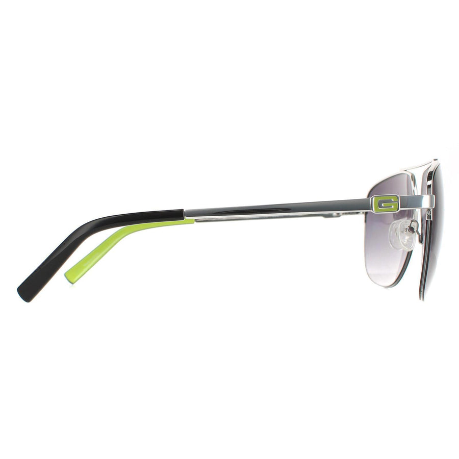 Guess Sunglasses GF5065 10B Shiny Light Nickeltin Smoke Gradient