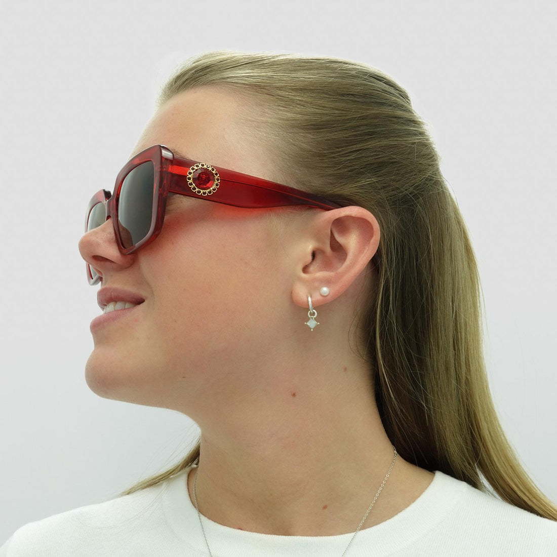 Versace Sunglasses VE4384B 528073 Transparent Red Dark Brown