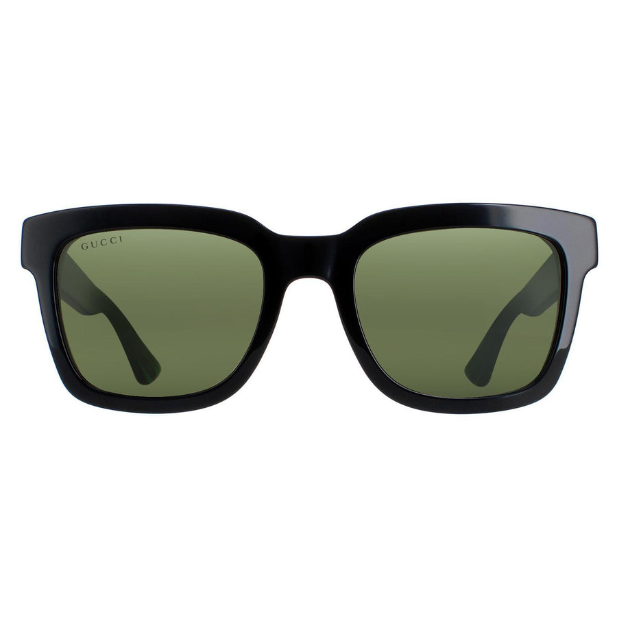Gucci Sunglasses GG0001SN 002 Black and Green With Red Stripe Green