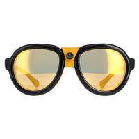 Moncler Sunglasses ML0090 01C Shiny Black Grey Mirror