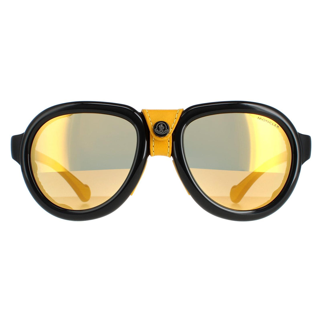 Moncler Sunglasses ML0090 01C Shiny Black Grey Mirror