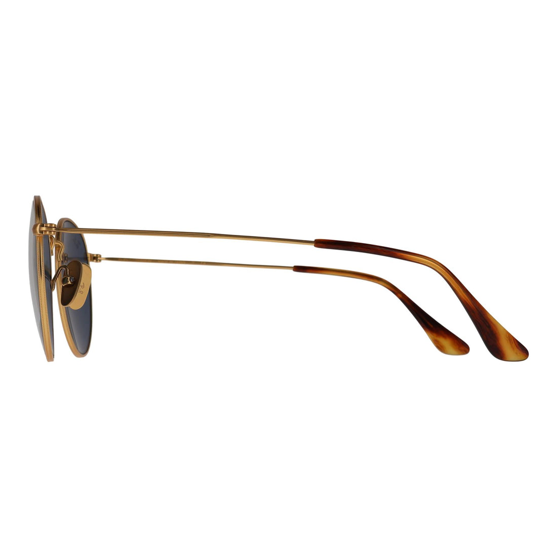 Ray-Ban Sunglasses RB8248 Round Titanium 9217T0 Brushed Gold Blue Mirror Gold Polarized
