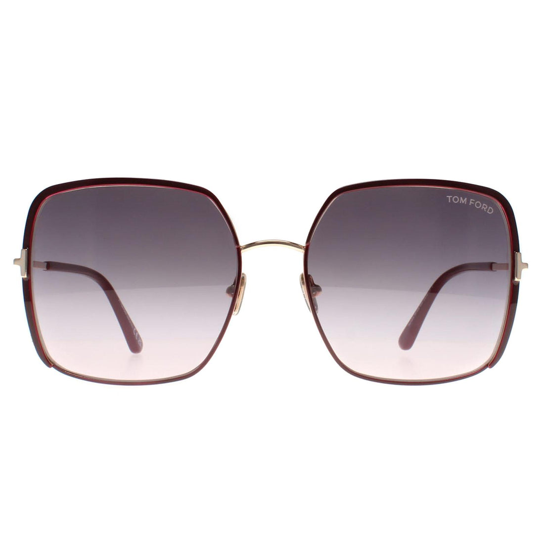 Tom Ford Sunglasses Raphaela FT1006 69W Shiny Bordeaux Blue Gradient
