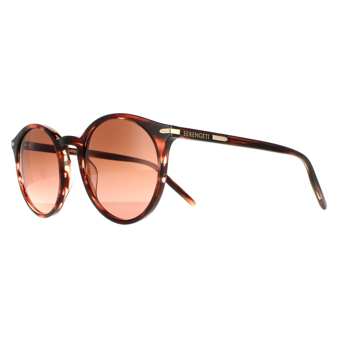 Serengeti Sunglasses Leonora 8841 Shiny Striped Brown Mineral Polarized Drivers Gradient