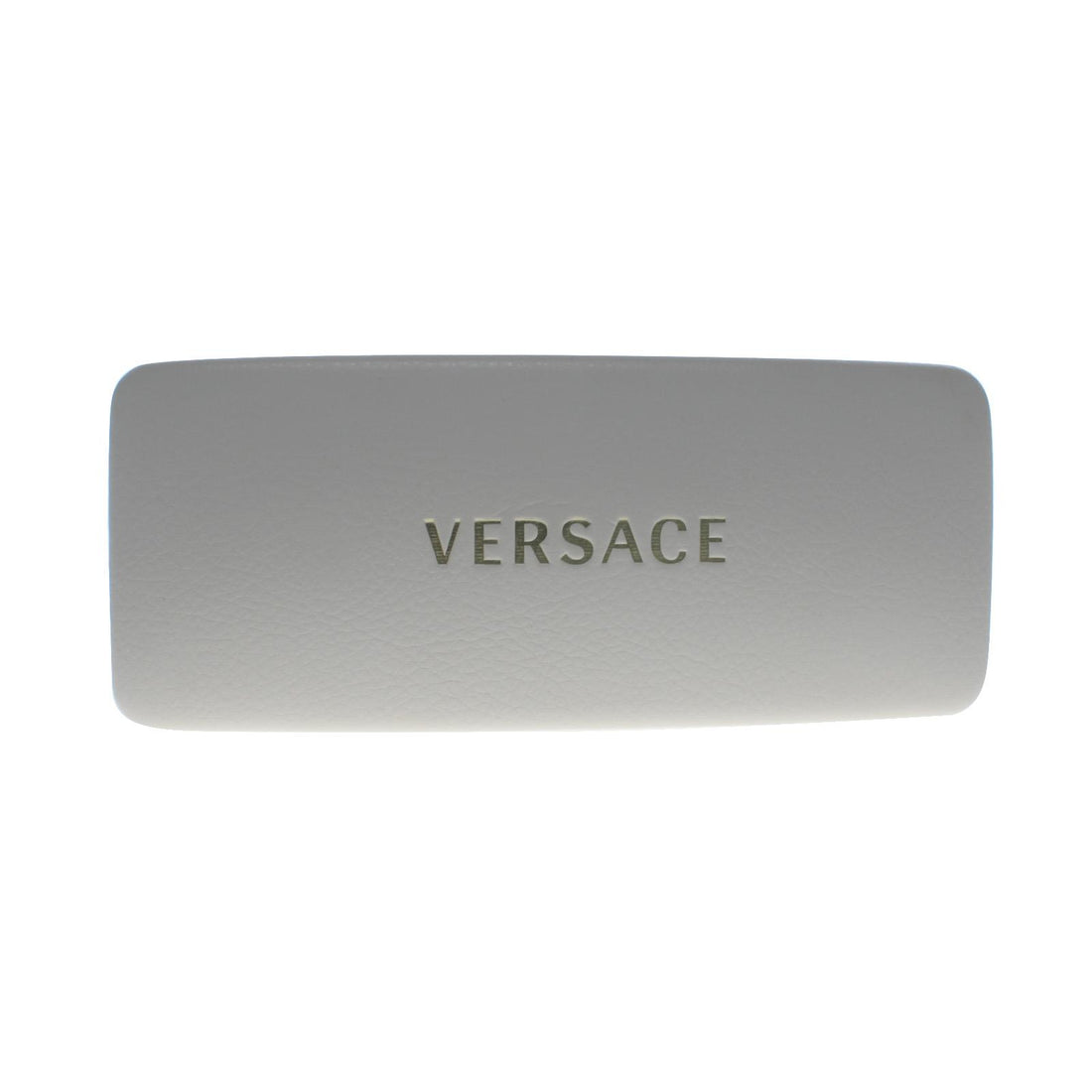 Versace small white faux leather clamshell Glasses Case