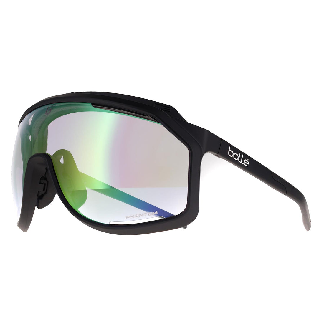 Bolle Sunglasses Chronoshield BS018005 Matte Black Phantom Clear Green Photochromic