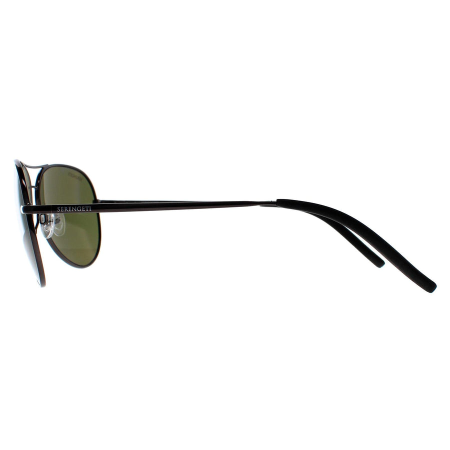 Serengeti Sunglasses Carrara 8554 Shiny Gunmetal Mineral Polarized 555nm Green