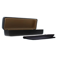 Nike Medium Brown Glasses Eyeglasses Hard Case Faux Leather w cleaning cloth