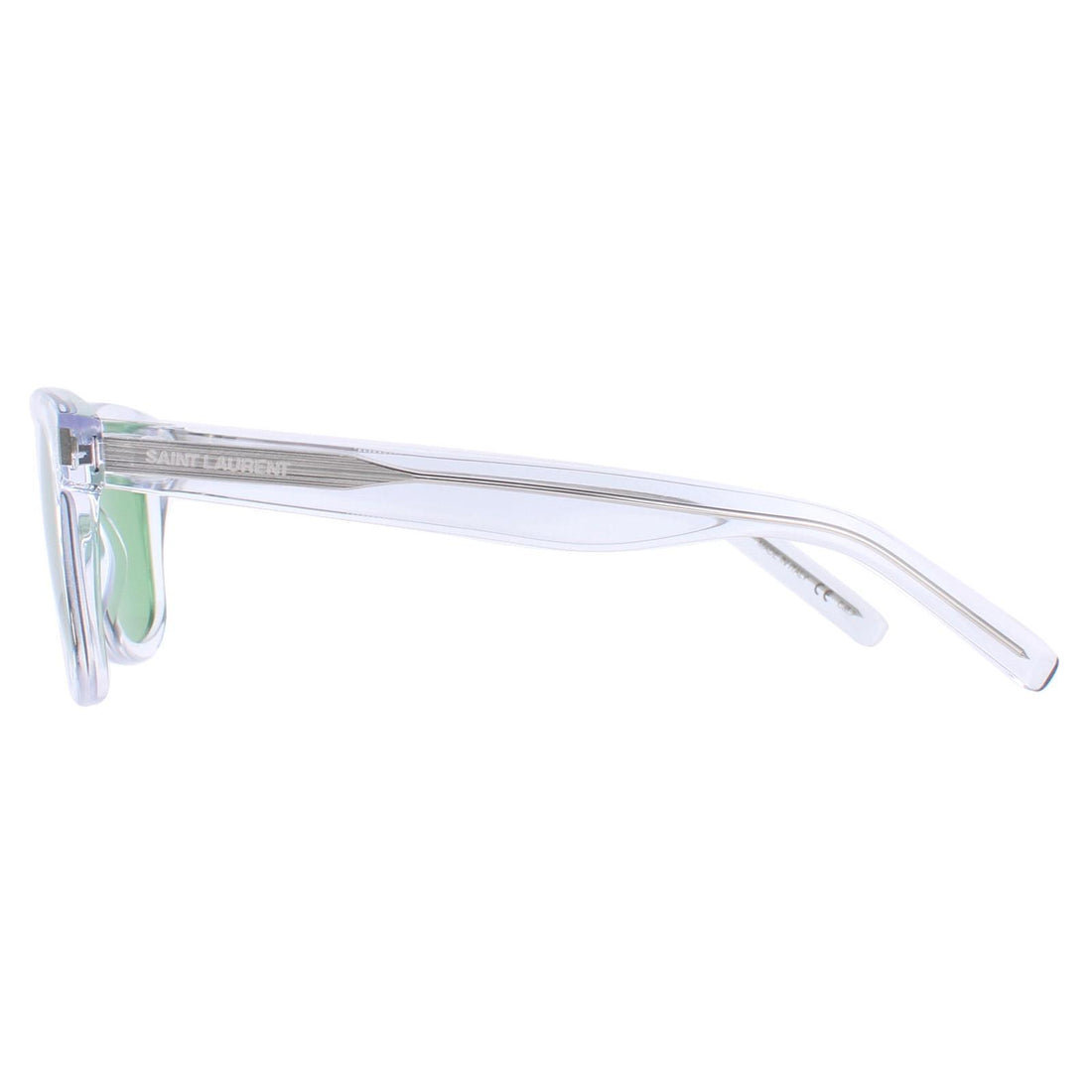 Saint Laurent Sunglasses CLASSIS SL 51 064 Shiny Transparent Crystal Solid Flag Green