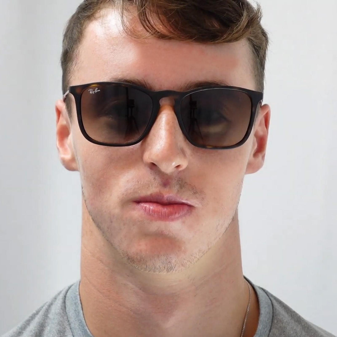 Ray-Ban Sunglasses Chris 4187 856/13 Rubber Havana Gradient Brown