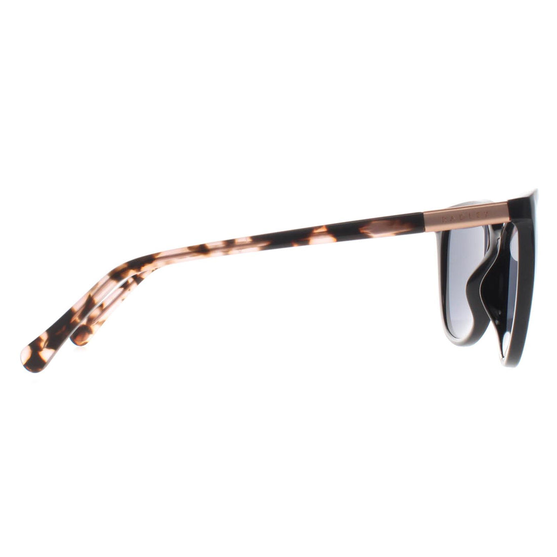 Radley Sunglasses Fionn 104 Gloss Black Matte Rose Gold Pink Tortoise Solid Smoke
