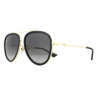 Gucci Sunglasses GG0062S 011 Black And Gold Grey Gradient Polarized