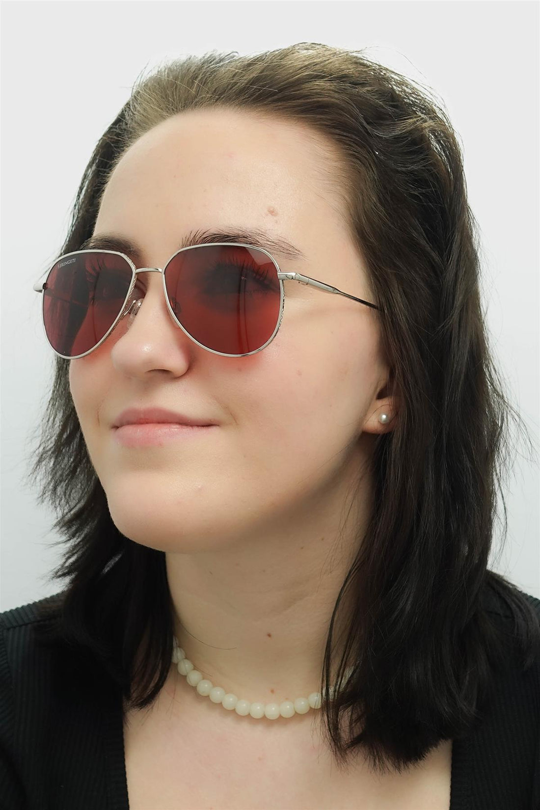Serengeti Sunglasses Haywood Small SS544004 Shiny Silver Mineral Sedona Polarized
