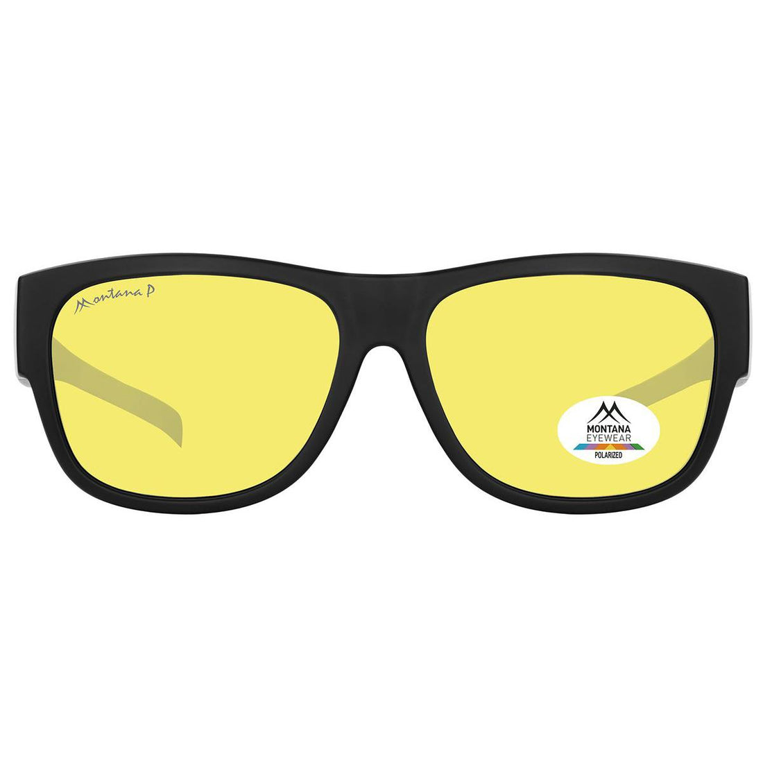 Montana Fit Over Glasses Sunglasses FO10 C Matte Black Yellow Polarized