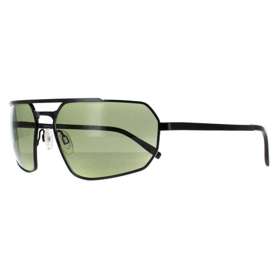 Serengeti Sunglasses Hinkley SS570003 Shiny Black Transparent Layer Mineral Polarized 555nm Green